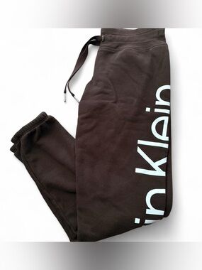 Calvin Klein Brown Jogger Sweatpants with White Logo